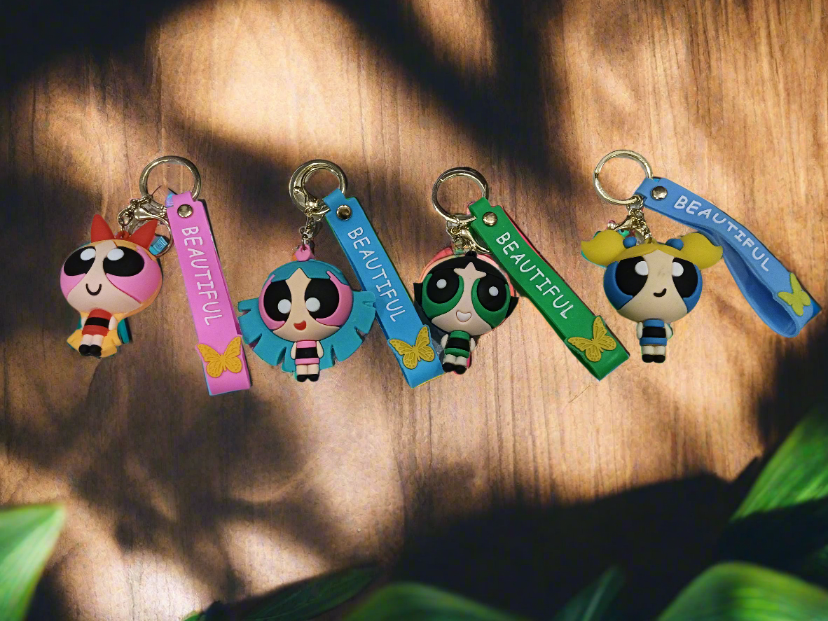 Cute Power Puff Girls Blossom Keychain